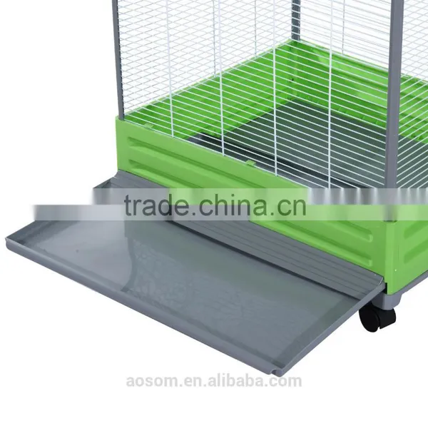 Pawhut White Green Yellow Garden Metal Parrot Cage photo-5