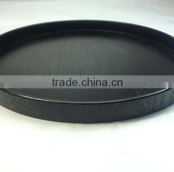 Round Black Wooden Tray for Hotel photo-6
