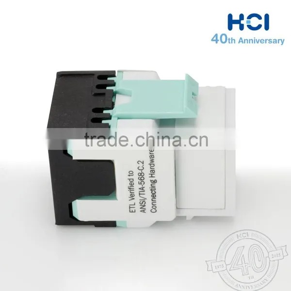 Network Solution ISO RJ45 8P8C UTP 180Degree Cat 6A Keystone Jack photo-2