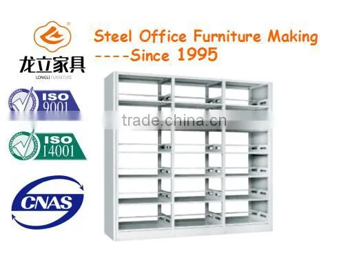 Steel Metal Library Furniture Bookcase With Adjustable BookShelves For Book Strorage