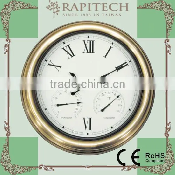18 Inch With Thermometer And Hygrometer 3 in 1 Garden Metal Clock photo-3