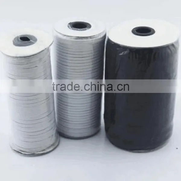 Custom 6mm High Quality Wholesale Elastic Band/White and Black Color Elastic Various Size Flat Elastic photo-2