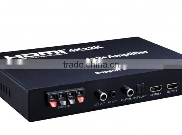 WIFI HDMI Matrix 4x2 + Amplifier (Support IOS/Android WIFI Display, 4Kx2K,Bass/speaker Output) photo-2