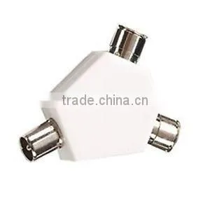 2 Way TV Coaxial Aerial Splitter Y Adaptor Signal RF UK PLUG