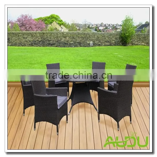 Audu Atlanta Outdoor Garden Rattan Dining Set With Lazy Susan photo-4