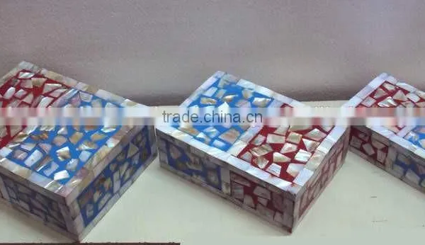 Decorative Box With Shell Decoration, Decorative Handmade Dry Fruit Box, Wooden Keepsake Box, Packaging Gift Box, Wedding Box photo-2