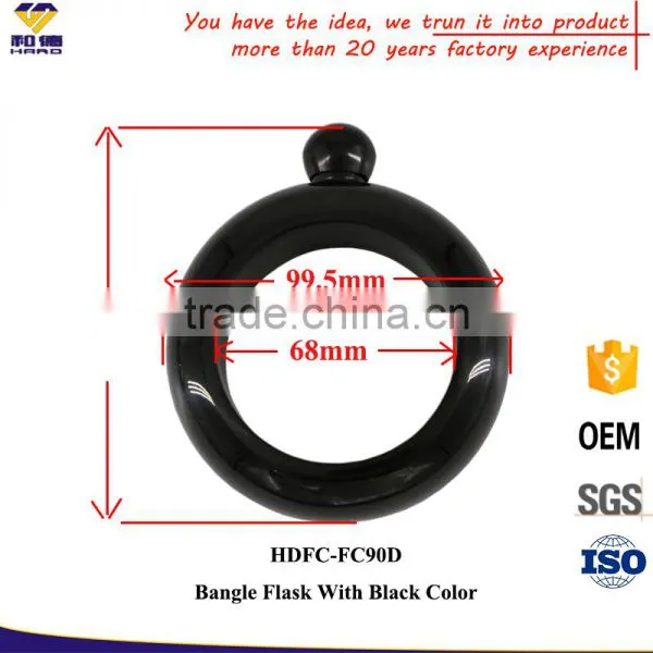 Stainless Steel Black Bracelet Flask photo-3