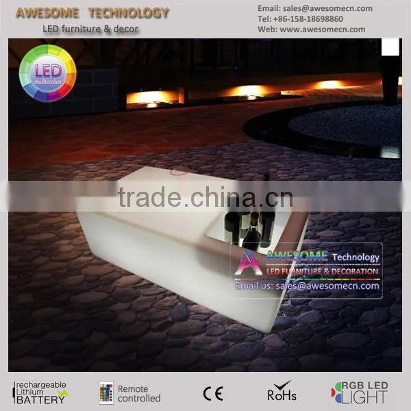 Outdoor Led Illuminated Lighted Coffee Table photo-3