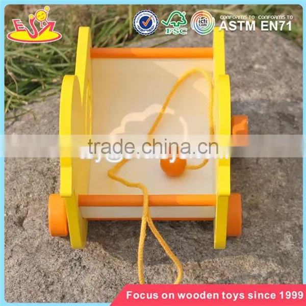 Wholesale Lovely Duck Baby Wooden Pull Car Toy New Design Wooden Pull Car Toy for Toddlers W05B158 photo-5