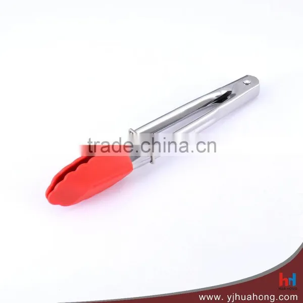 Mini Silicone Food Tongs For Snack With Stainles Steel Handle (HFT-S07DB) photo-2