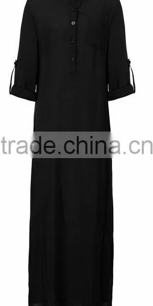 2016 Fashion Spring Autumn Muslim Long Sleeve Maxi Dress photo-3