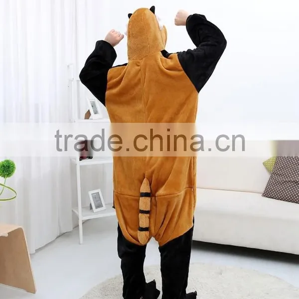 Flannel Cartoon Adult Animal Jumpsuit Animal Pajamas Jumpsuit Raccoon Design photo-2