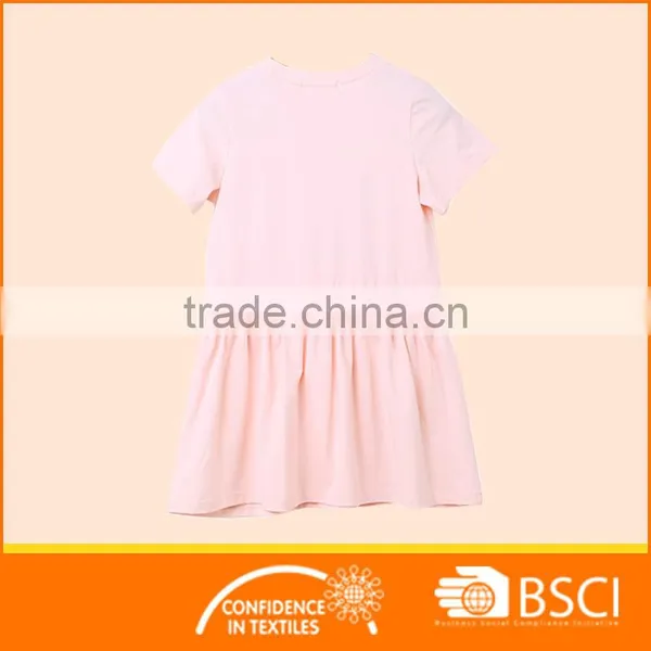 Children Wear Pink Printed Cotton Baby Girl Dress photo-2