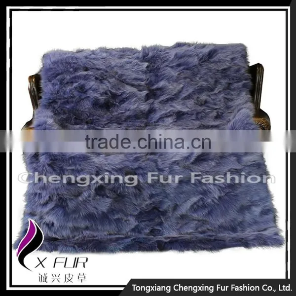 CX-D-117 Hot Sale High Quality Custom Patchwork Custom Fox Fur Blankets photo-3