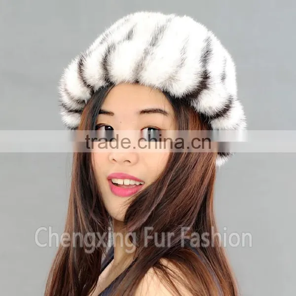 CX-C-197C Latest Winter Fashion Wholesale Real Mink Girls Fur Bucket Hat photo-5