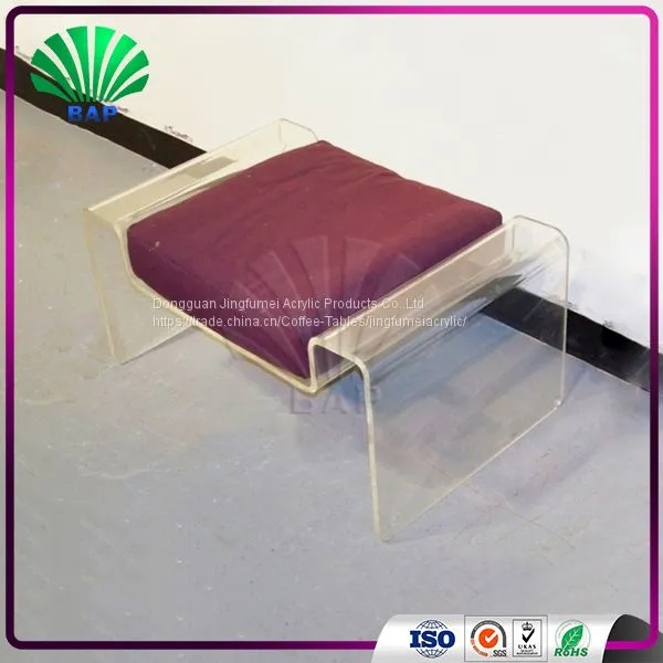 Popular Soft Chair Plexiglass Wedding Chair Acrylic Salon Waiting Room Armrest Chair photo-2