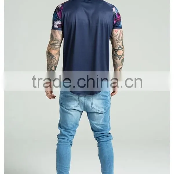 2016 Fashion Design Mens Baseball Jersey With Sublimation Printed Sleeves 100% Polyester Curved Hem 1/4 Zipper Baseball T Shirt photo-3