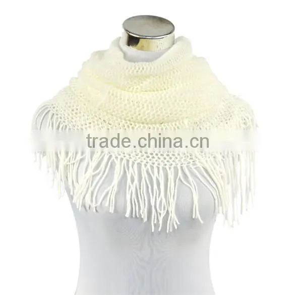 New Fashion Womens Long Hollow Out Tube Knitted Crochet Scarf Satin 8062 photo-4