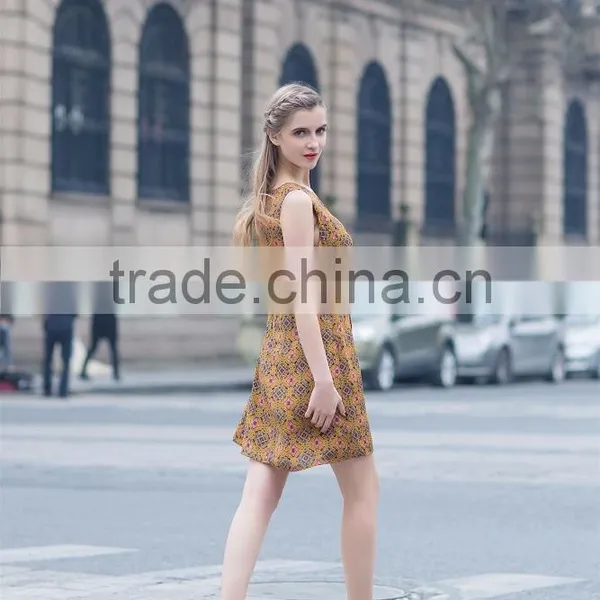Women's Lovely Dress for Summer Fashion Printed Dress Slim Fit Sleeveless Dress Casual Skirt photo-2