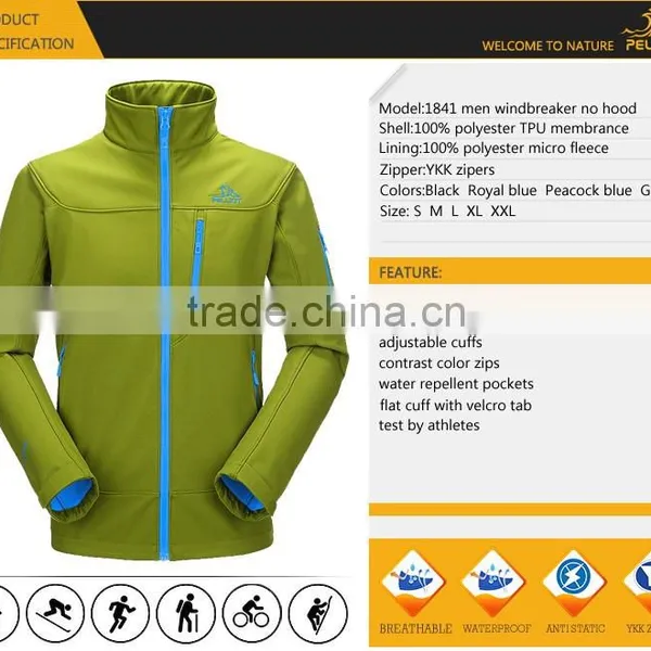 Mens High Quality Cheap Windbreaker Waterproof Softshell Jacket photo-5