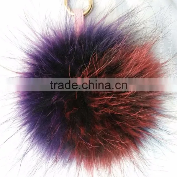 Myfur Wholesale Real Raccoon Fur Pom Pom Bag Keychain for Fashion Women photo-5
