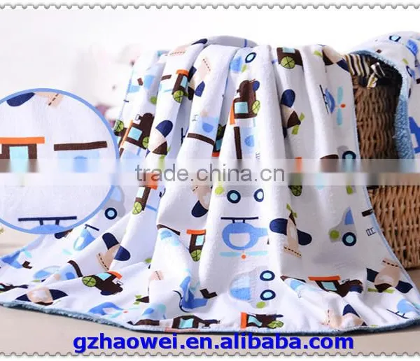 Wholesale Thickened Printed Fleeces Baby Blanket in Guangzhou photo-4