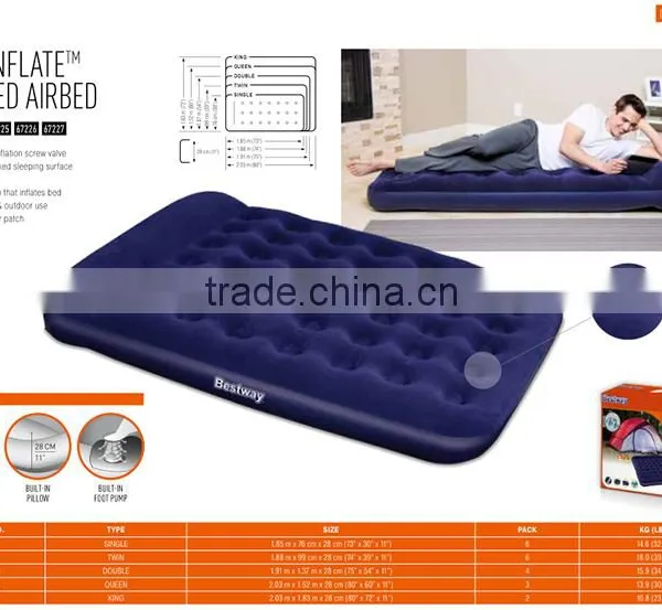 Bestway Built-in Foot Pump Single Flocking Mattress photo-2