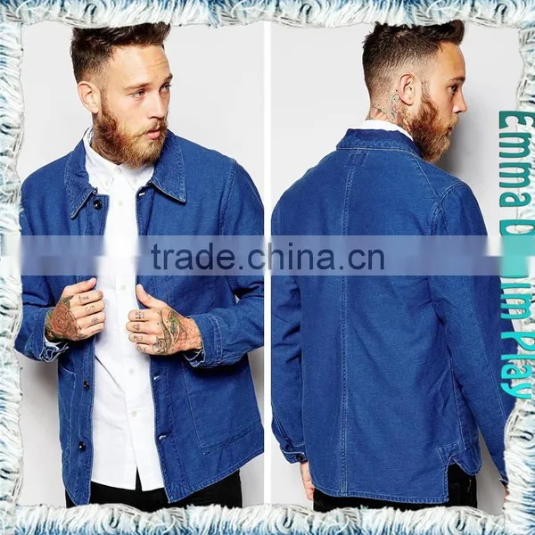 2016 Ashion Design Mens Best Quality Regular Fitted Chic Blue Denim Jackets Wholesale photo-2