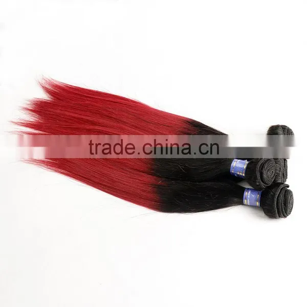 Factory Wholesale Price 7A Grade Ombre Hair 1b/burg Silky Straight Peruvian Human Hair photo-2
