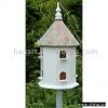 Sell Wooden Bird Feeder With Copper Roof & Metal Pole