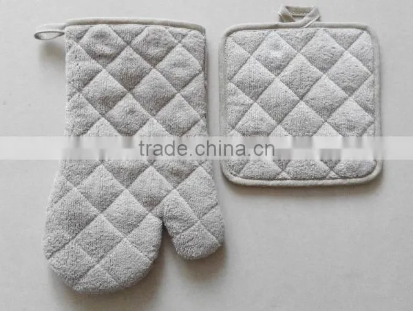 2pcs Kitchen Set in Pure Color Plain Color Oven Mitt and Pot Holder photo-5