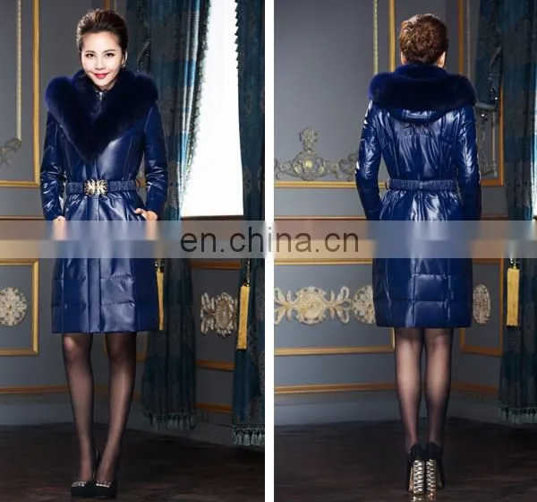 Hot Selling Winter Short Real Leather Down Coat With Fur Collar photo-6
