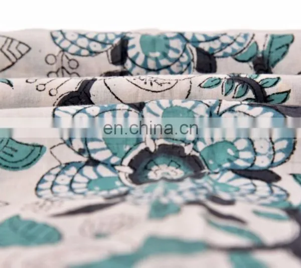 Indian 2017 Hand Block Print Fabric By Meter Floral Sanganeri Fabric For Garments Ethnic Throw Cloth photo-4