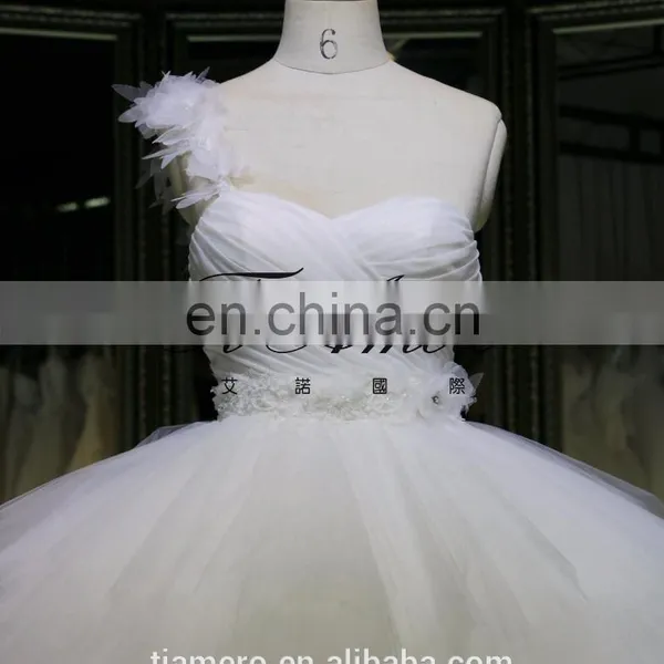 1A873 One Shoulder Ruche Sleeveless Ball Gown Evening Dress New Design 2016 photo-4