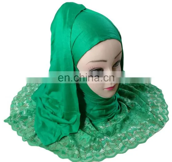 2-Way Style Scarf Hijab For Casual Party Wear 2017 / Latest Net Embrodiered Scarves Stoles photo-3
