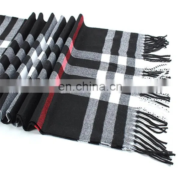 Classic Design Men Tartan Scarf With Fringe photo-3