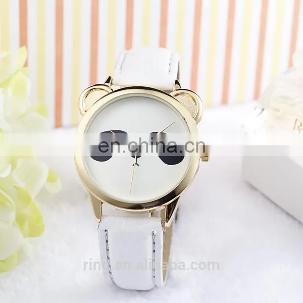 Wholesale Fashion Jewelry Lovely Panda Face Leather Watches photo-4
