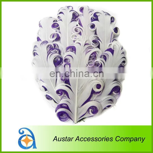 HOT SELL! White / Black Curly Goose Feather Pads,Curled Feather Pads for Headband photo-3