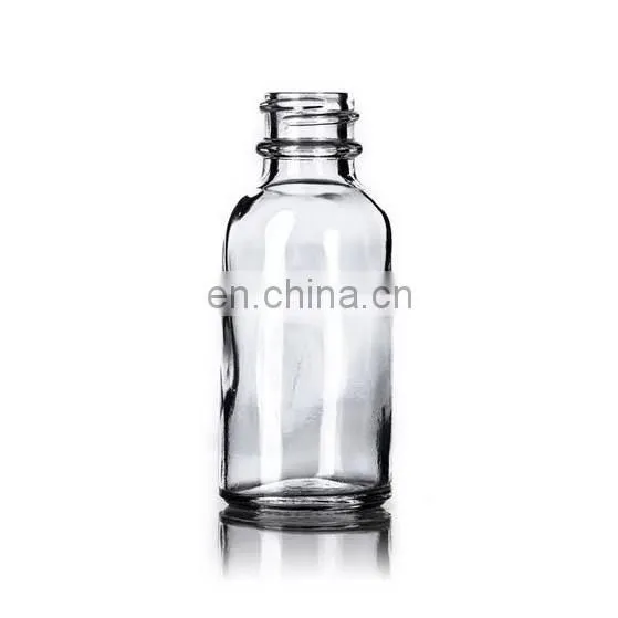 1 oz Clear Boston Round Glass Bottle With Black Fine Mist Spray photo-4