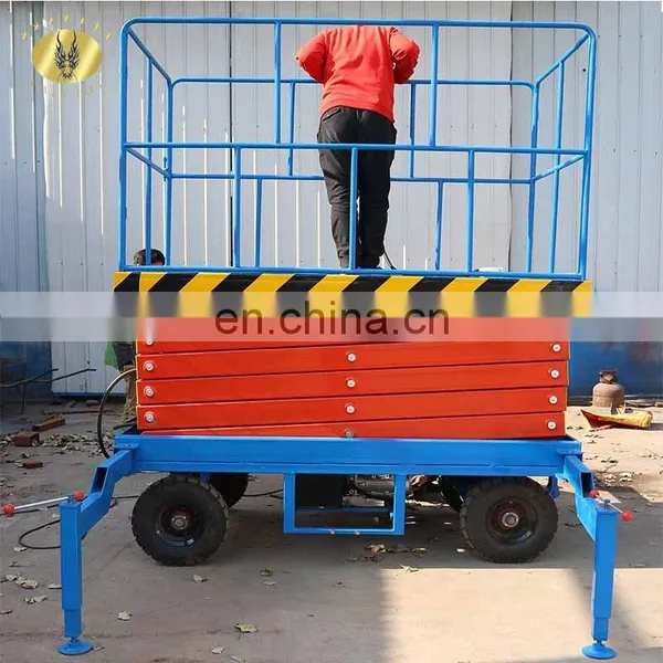 7LSJY Shandong SevenLift 20 m 300kg Portable Manual Hydraulic Mobile Scissor Mechanism Platform Lift Table Work Platform photo-3