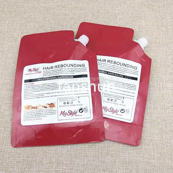 1L Free-standing Aluminum Foil Nozzle Bag Customized Shampoo/hair Dye/electrical Hair Nozzle Bag Color Printing Packaging photo-3