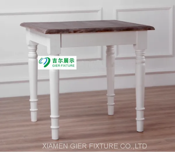 Fashional Norway Oblong Log White Four Seater Wood Dining Table photo-3