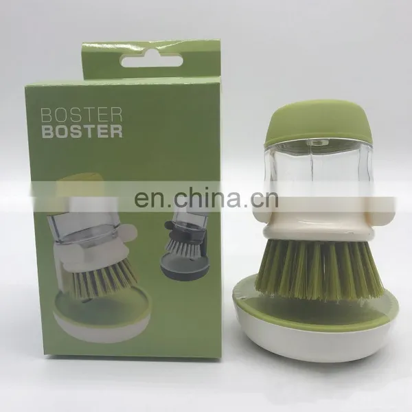Kitchen Cleaning Tools Silicone Handle Cleaning Brush Soap Dispenser Dishwashing Brush photo-2