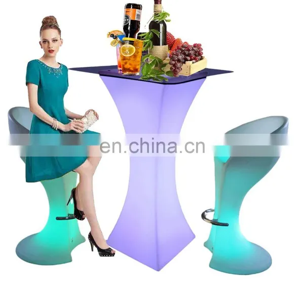 Stand up Bar Tables /Elegant Power Modern Nightclub Disco Square LED Furniture Shinning Cocktail Bar Coffee Table photo-2