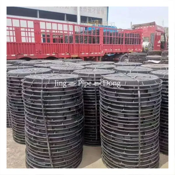 Ductile Iron Temporary Manhole Cover 800*900mm & 900*1000mm Black Durable Round Shape for Road Drainage photo-6