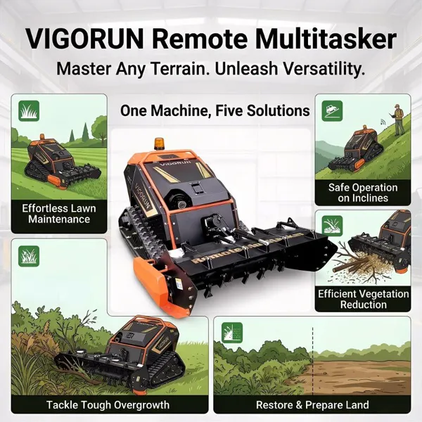 MTSK1000 Automatic Industrial Remote Robot Flail Lawn Grass Cutting Mower Machine