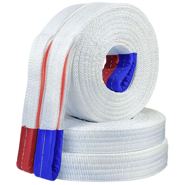 Nylon Flat Woven Sling 6:1 Safety Factor 8T Load With Reinforced Eye Loops 3m Length