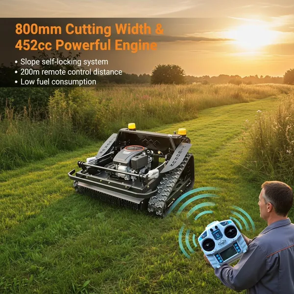Vigorun VTLM800 Intelligent Remote Control Slope Lawn Mower 60 Degree Garden Grass Cutting Machine
