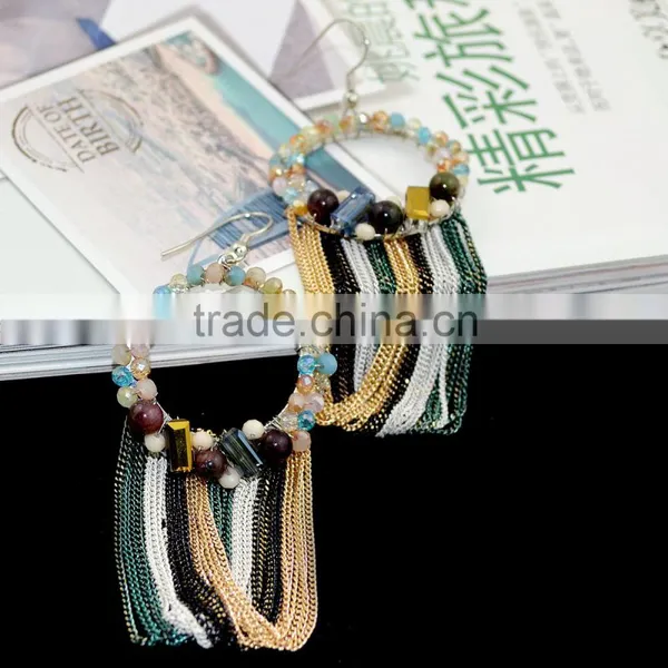 Wholesale Women Luxury Bead Tassel Earring Multicolor Beads Earring photo-4