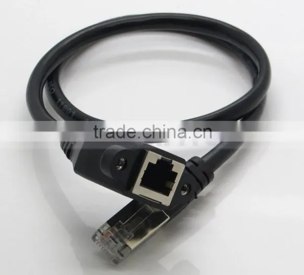 30CM 0.3M RJ45 Male to Female Screw Panel Mount Ethernet LAN Network Extension Cable photo-4